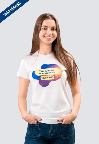 ⁠Koszulka T-shirt TOP Women w e-biznesie 2026 z przewagą koloru fioletowego, bawełna