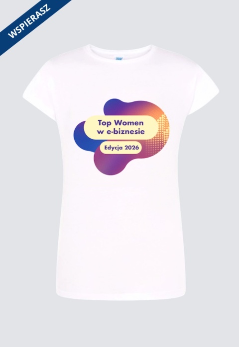 ⁠Koszulka T-shirt TOP Women w e-biznesie 2026 z przewagą koloru fioletowego, bawełna