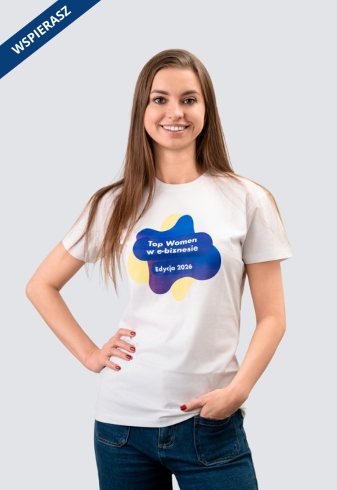 ⁠Koszulka T-shirt TOP Women w e-biznesie 2026 z przewagą koloru granatowego, bawełna,