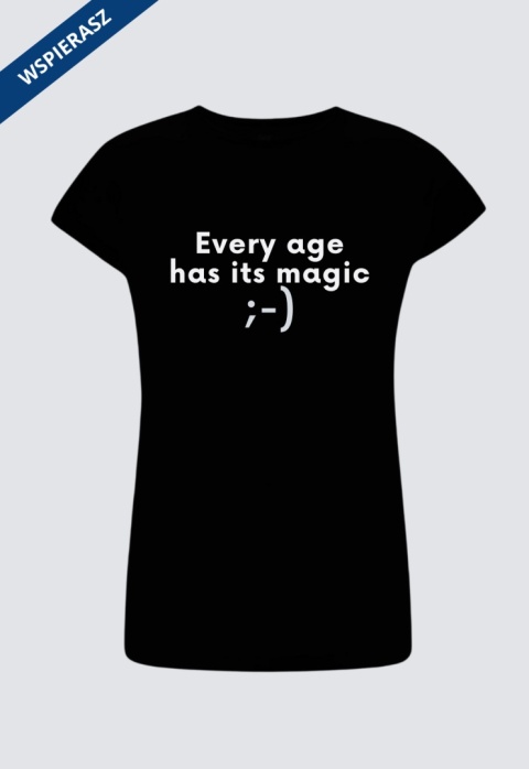 ⁠Koszulka damska czarna „Age focus”, limitowana seria, bawełna